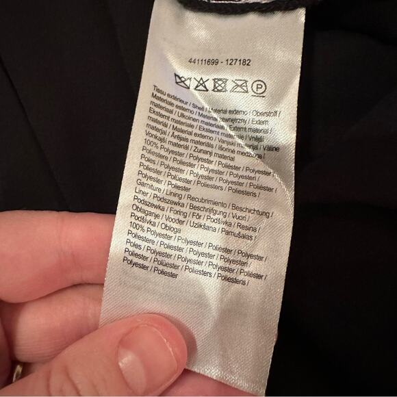 RTR ML Monique Lhuillier Melanie Black White & Blue Floral Maxi Dress Sz 10 - Picture 7 of 13